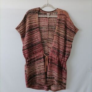 Chico's Women's Multicolor Striped Wrap Open Front Cardigan Sweater Size 1 US M